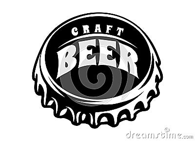 Vector illustration with stylized beer bottle cap Vector Illustration