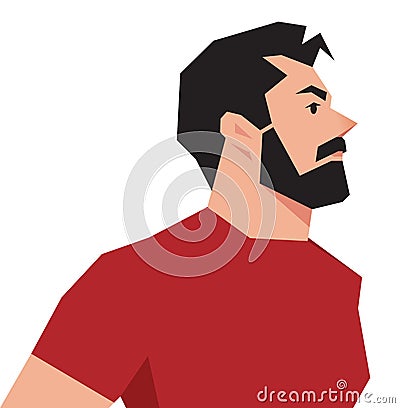 Vector illustration of a stylized portrait of a hipster man on a Vector Illustration