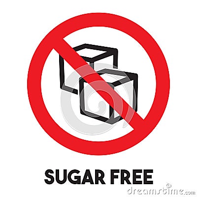 Sugar free sign Vector Illustration