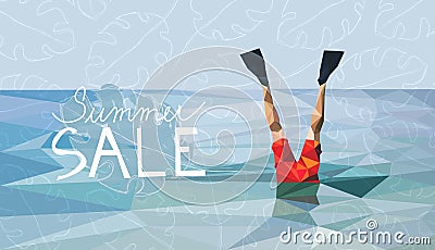 Summer sale banner. Vector Illustration