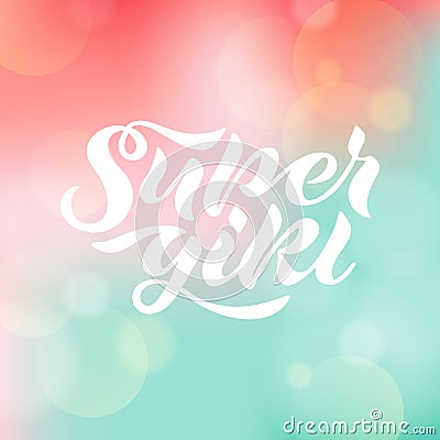 Vector illustration of Super Girl title for kids clothes Vector Illustration