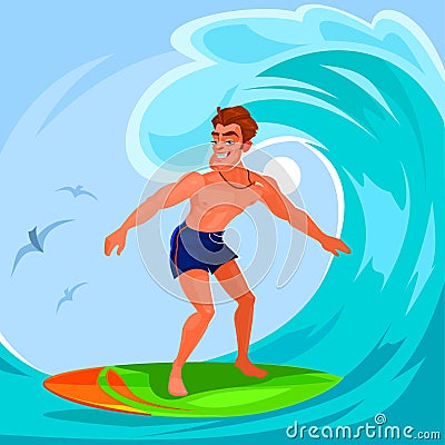 Vector illustration of a surfer Vector Illustration