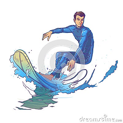 Vector illustration of a surfer Vector Illustration