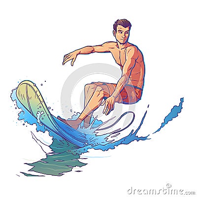 Vector illustration of a surfer Vector Illustration