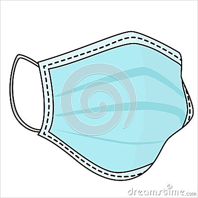 Vector Illustration of Surgical Mask / Face Mask. Virus mask. Vector Illustration