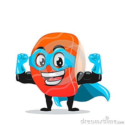 vector illustration of sushi mascot or character Cartoon Illustration