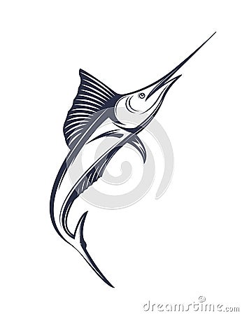 Vector Illustration of the Swordfish. Cartoon Illustration