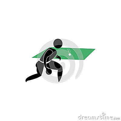 Vector illustration of table tennis player icon clipart design Vector Illustration