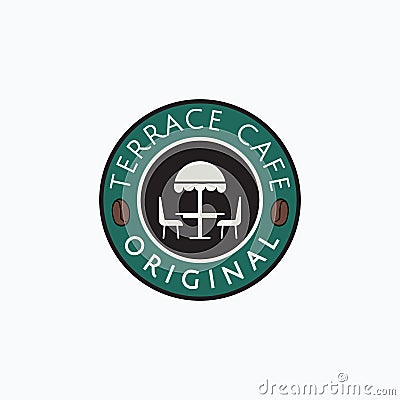 Vector illustration of terrace cafe for coffee shop logo design Vector Illustration