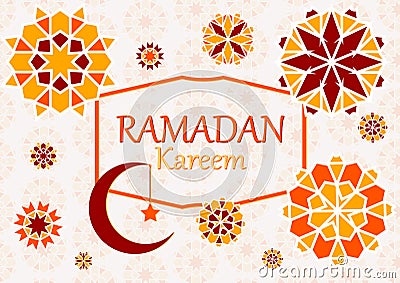 Vector illustration of text, inscription Ramadan Kareem banner, Vector Illustration