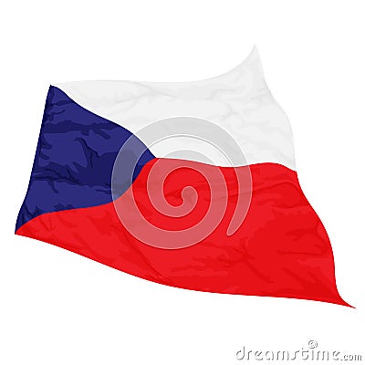 Vector illustration of Czech Republic flag swaying in the wind Vector Illustration