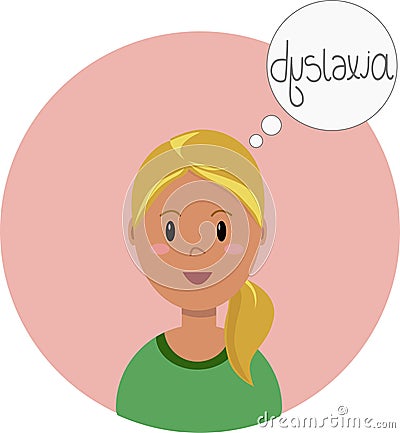 Vector illustration on the theme of dyslexia Vector Illustration