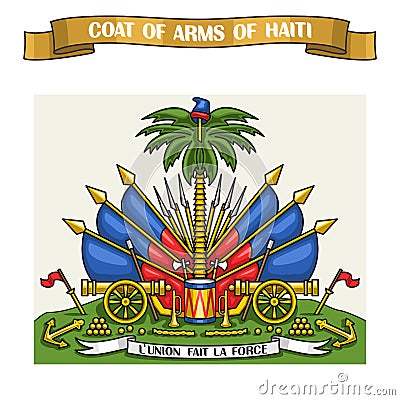 Vector illustration on theme Haitian Coat of Arms Vector Illustration