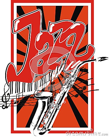 Jazz. Vector simplified poster cdr format. Vector Illustration