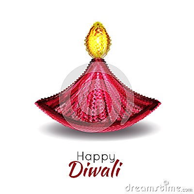 Vector illustration on the theme of the traditional celebration of Diwali. Vector Illustration