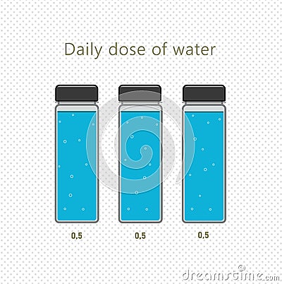 Vector illustration of three bottles set. Vector Illustration