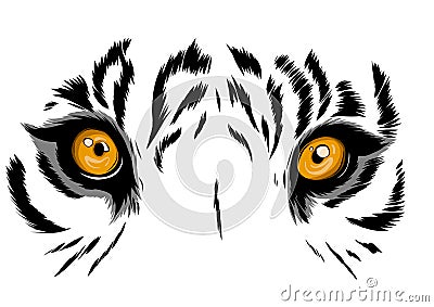 Vector illustration Tiger Eyes Mascot Graphic in white background Stock Photo