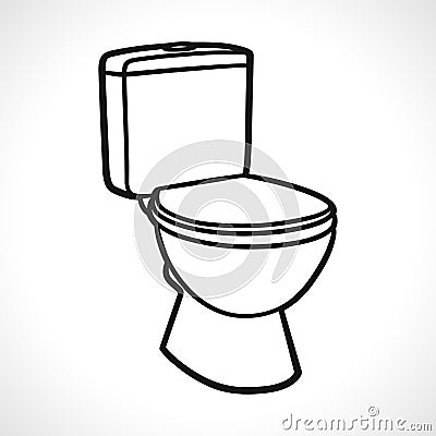 Vector toilets on white background Vector Illustration