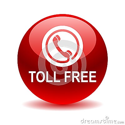 Phone icon toll free button Vector Illustration