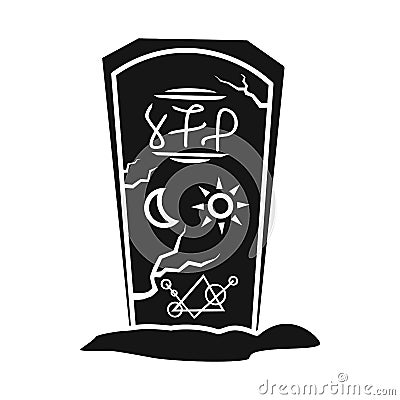 Vector illustration of tombstone and stone logo. Web element of tombstone and gravestone stock symbol for web. Vector Illustration