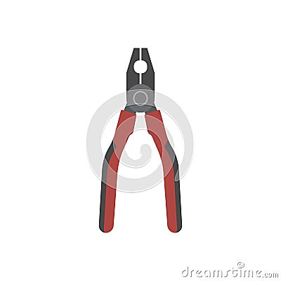 Vector illustration of tool cutting pliers flat style. Icon of nippers on white background Vector Illustration