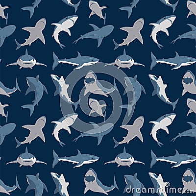 Vector illustration toothy swimming angry shark Vector Illustration