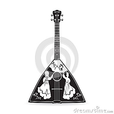 Vector illustration of traditional russian balalaika in flat style Vector Illustration