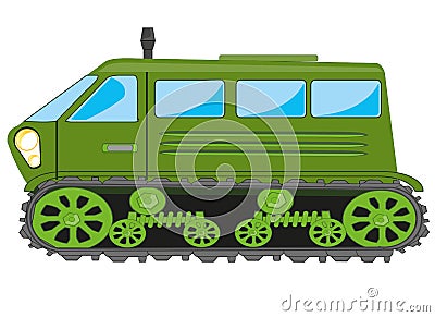 Vector illustration of the transport of the dune buggy on tracks Vector Illustration