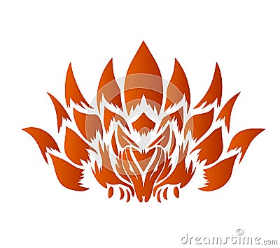 Nine-Tailed fox illustration Vector Illustration