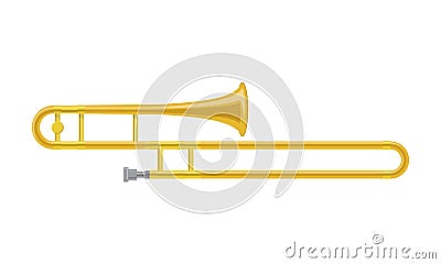 Vector illustration of a trombone isolated on white background Vector Illustration