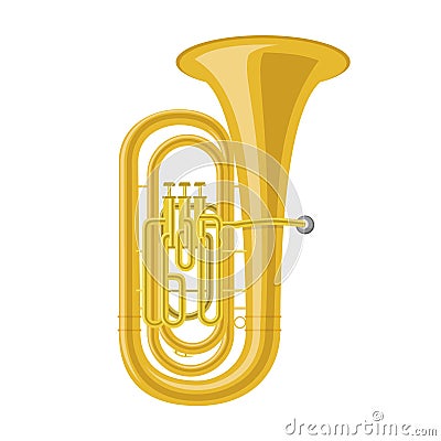 Vector illustration of a tuba isolated on white background Vector Illustration