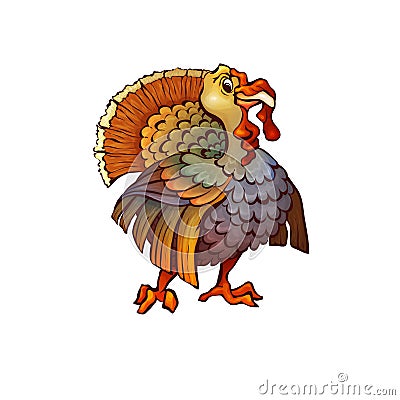 Vector illustration of turkey in cartoon style Cartoon Illustration