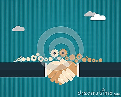 Vector illustration two businessmen shaking hands Vector Illustration