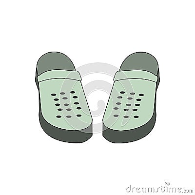 Vector illustration of two medical clog shoes Vector Illustration