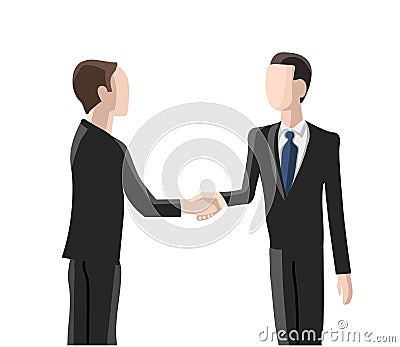 Recruitment, two men shaking hands Vector Illustration