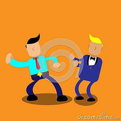 Vector illustration of two men who will fight Vector Illustration