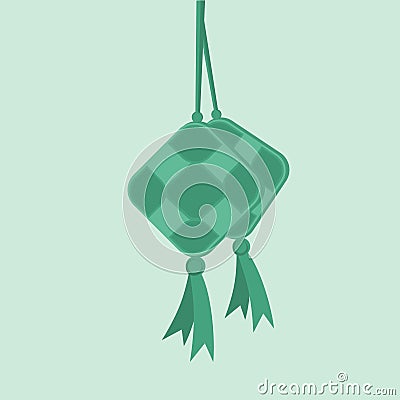 Vector illustration of two pieces of ketupat rice for Eid Vector Illustration