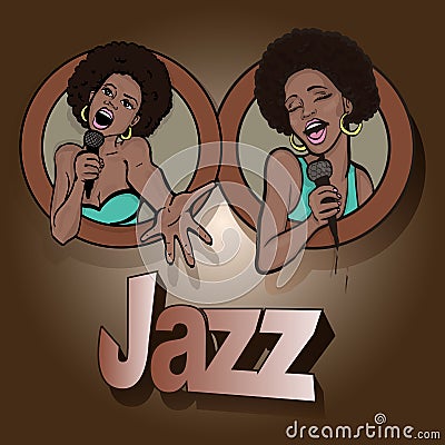 Vector illustration of a two singing Vector Illustration