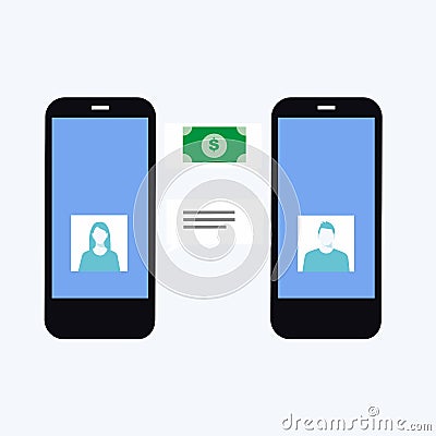 Vector Illustration of two smartphones. Vector Illustration