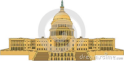 U.S. Capitol Building Vector Illustration Vector Illustration