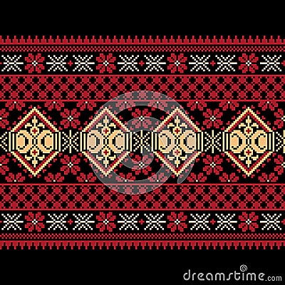 Vector illustration of ukrainian folk seamless pat Vector Illustration