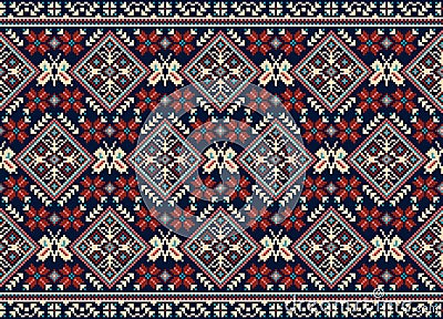 Vector illustration of Ukrainian folk seamless pattern ornament. Ethnic ornament. Border element. Vector Illustration