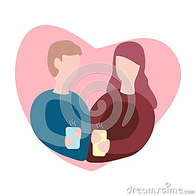 Vector illustration for Valentine s day greeting card Cartoon Illustration