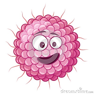 Vector illustration of a Varicella Zoster Virus in cartoon style isolated on white background Vector Illustration