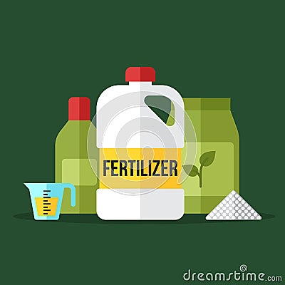 Fertilizers vector illustration. Flat style. Vector Illustration