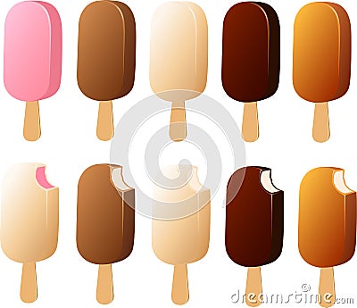 Vector illustration of various kinds of brand name ice creams with different flavors Vector Illustration