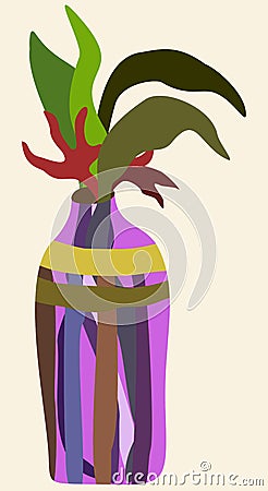 Vector illustration of vase with flowers. Vector Illustration