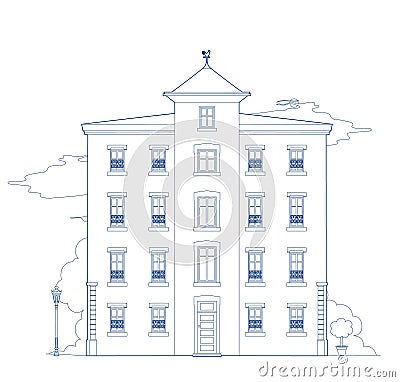 Blue building Vector Illustration