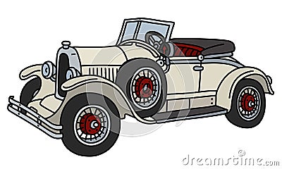 The vintage cream roadster Vector Illustration