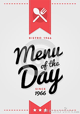 Vector Illustration Vintage Menu of the Day background template Vector Illustration